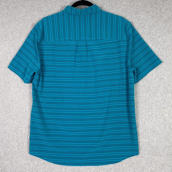 Cotopaxi Shirt Mens M Cambio Button Up Short Sleeve Mineral Blue Stripes - Picture 5 of 6